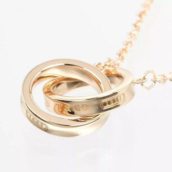 TIFFANY&Co. 1837 Interlocking Circle Bracelet Wrist Size6.2"～7.2" K18 Pi... - Picture 10 of 10